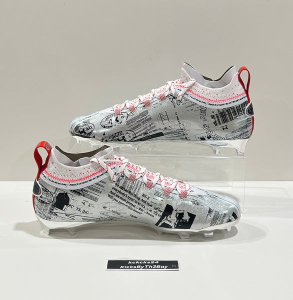 Size 14 Under Armour Spotlight MC Anniversary Football Cleats White 3024476-100