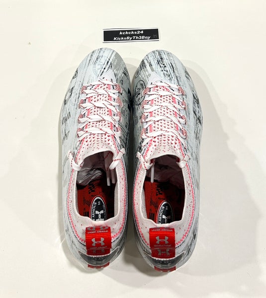 Size 14 Under Armour Spotlight MC Anniversary Football Cleats White 3024476-100