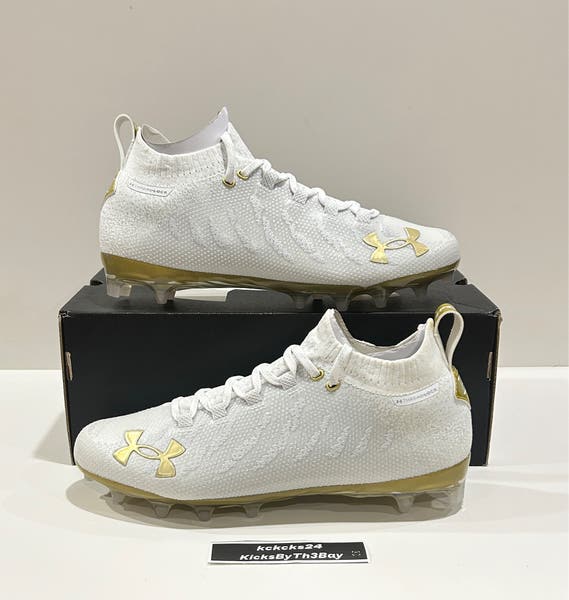 Size 9 Under Armour Spotlight Lux MC Football Cleats White  display picture 2