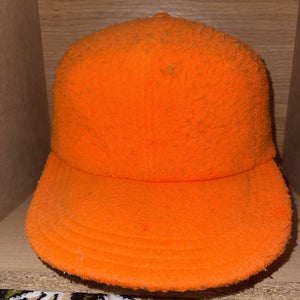 Vintage Fleece Blaze Orange Hunting Hat With Ear Flaps P Cap Size M - USA Made