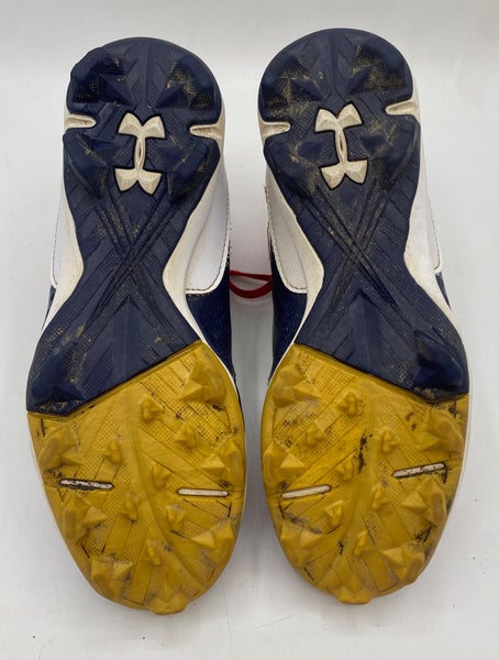 Red/Blue Youth Under Armour Harper 6 Molded Cleats Size 3.5Y