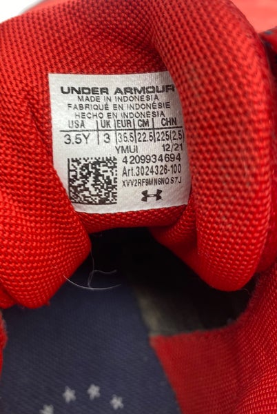 Red/Blue Youth Under Armour Harper 6 Molded Cleats Size 3.5Y