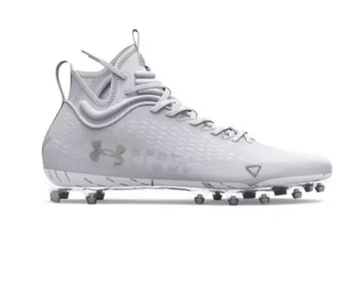 Under Armour Spotlight Lux 2.0 MC "White/Silver" Football Cleats Size 12.5 *BRAND NEW* 3025082-100