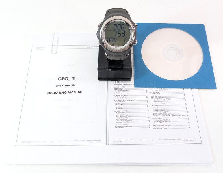 Oceanic Geo 2 Wrist Watch Scuba Diving Computer Air & Nitrox EXCELLENT!    #5418