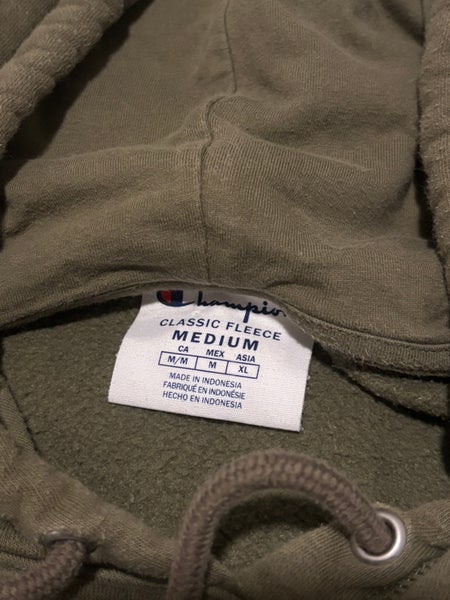 Champion Athletics Classic Fleece Hoodie Adult Medium Olive Green