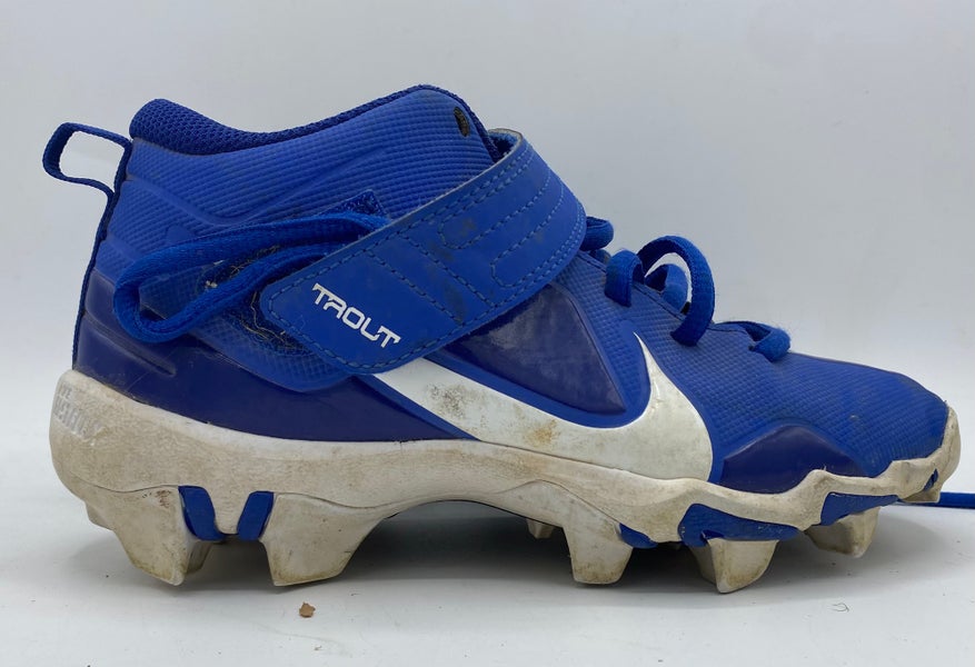 Blue Kid's Size 1Y Youth Nike Trout Cleats