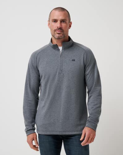 Travis Mathew Upgraded Jacket Men's Large Gray Long Sleeve 1/4 Zip Active QLW55