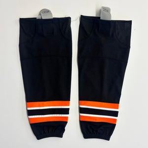PX Black Ice Hockey Socks with Orange and White