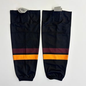 PX Black Ice Hockey Socks with Gold and Red