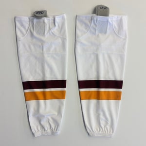 PX White Ice Hockey Socks with Gold and Red