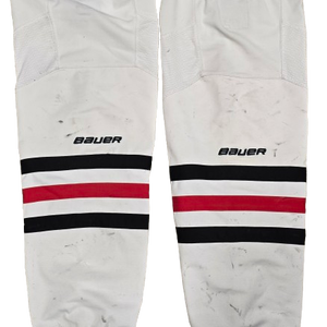 BAUER CUSTOM HOCKEY SOCKS NORTHEASTERN UNIVERSITY SMALL/MEDIUM WHITE USED (14055)