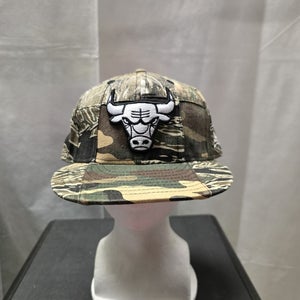 NWS Chicago Bulls New Era Patchwork Woodland Camo 59fifty 7 7/8 NBA