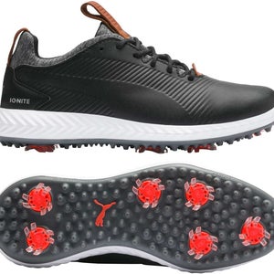 Puma Junior Ignite PWRADAPT Golf Shoes (Black/Red, 4) Youth Kids NEW