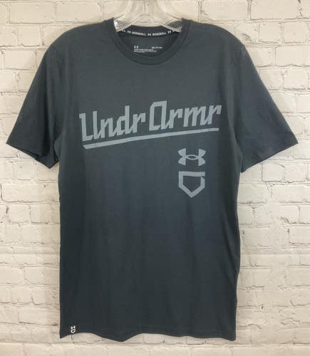 Under Armour 1367675 Mens Loose Short Sleeve Baseball T-Shirt Black Grey S Small