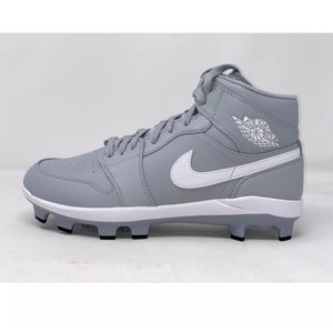 Air Jordan 1 High Wolf Gray MCS Baseball Cleats, Men’s Size 10.5