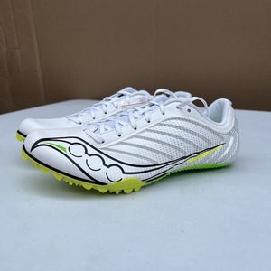 Saucony Spitfire 5 Track Spike Sprinting Shoes White/Green Men 7.5/ Women 9