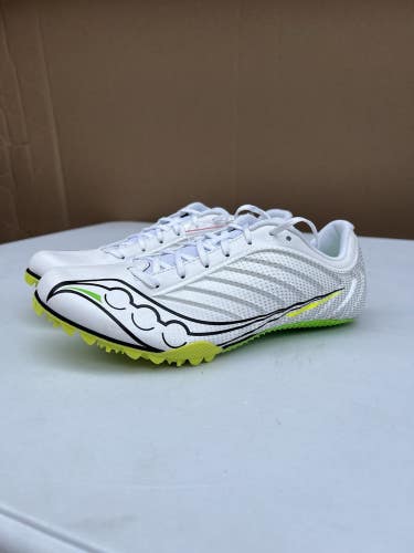 Saucony Spitfire 5 Track Spike Sprinting Shoes White/Green Men 7.5/ Women 9