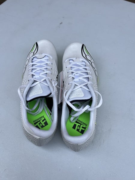 Saucony Spitfire 5 Track Spike Sprinting Shoes White/Green Men 7.5/ Women 9