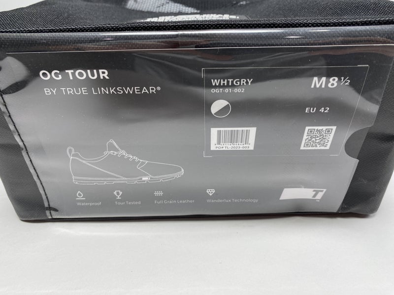 True Linkwear OG Tour Golf Shoes White Gray Men's SZ 8.5 (OGT-01-002)