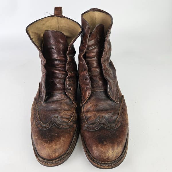 Frye James Wingtip Leather‎ Oxford Men’s Sz 13D Frye James Lug Wingtip Oxford Derby Leather Boots Men main image 2