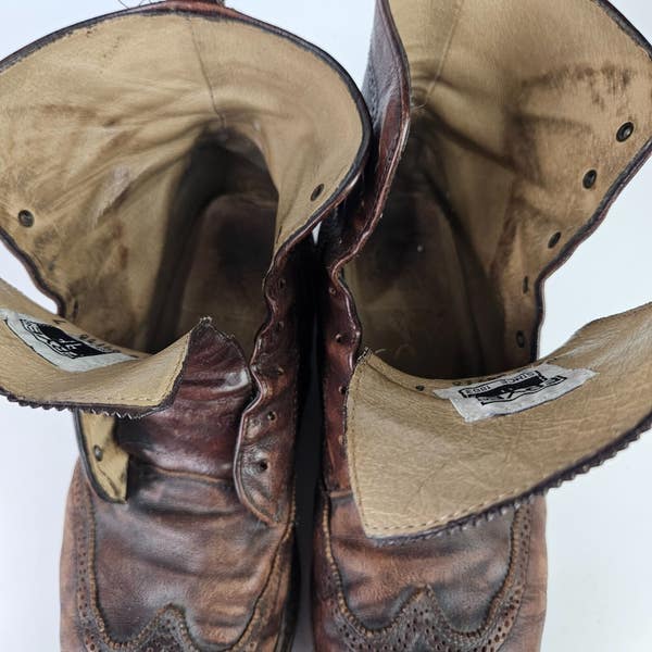 Frye James Wingtip Leather‎ Oxford Men’s Sz 13D Frye James Lug Wingtip Oxford Derby Leather Boots Men main image 3