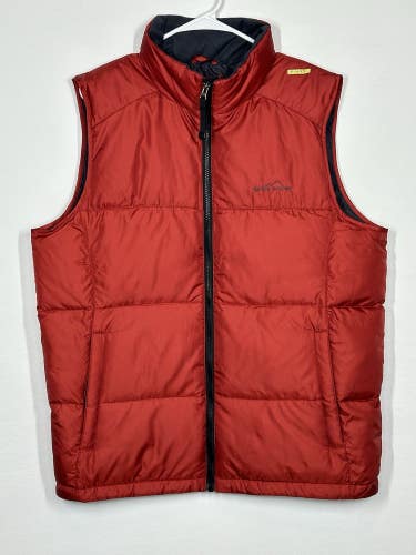 #2635 Eddie Bauer Puffer Vest Mens Medium Premium Goose Down Full Zip USED