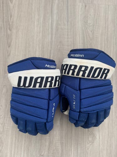 Tampa Bay Lightning/Syracuse Crunch Warrior Alpha Pro Gloves 14" Pro Stock (Used)
