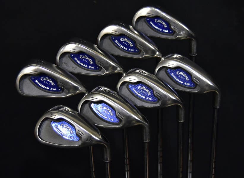 CALLAWAY STEELHEAD X16 IRONS GOLF SET 3-9, PW LENGHT: 39 FLEX