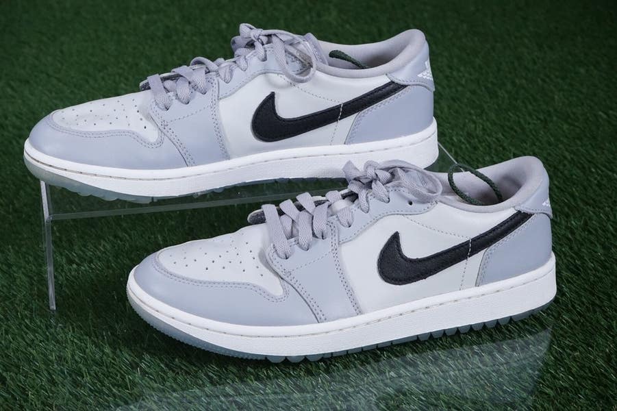 NIKE AIR JORDAN 1 LOW MENS 8.5 GOLF SHOES, WOLF GREY ~ DD9315-002