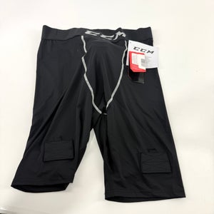 New Black CCM Mens Base Camp Jock Short with Velcro | Senior XL | #191520519445