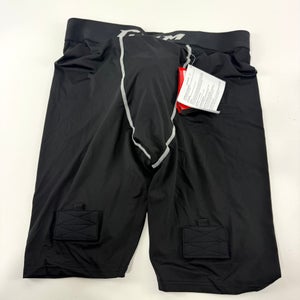 New Black CCM Mens Base Camp Jock Short with Velcro | Senior XXL | #191520519452
