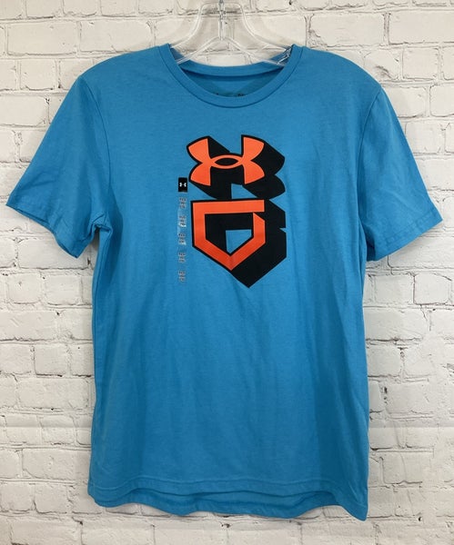 Under Armour 1365546 Boy's Baseball Gradient T-Shirt Blue Topaz YLG Youth Large