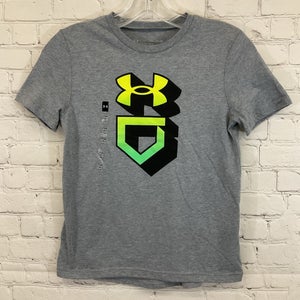 Under Armour 1365546 Boy's Baseball Gradient T-Shirt Light Steel YSM Youth Small