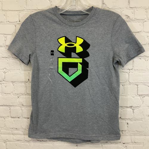 Under Armour 1365546 Boy's Baseball Gradient T-Shirt Light Steel YSM Youth Small