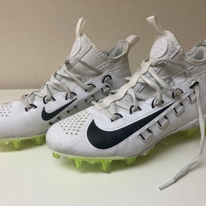 White Women's Size M 6.0 (W 7.0) Adult Nike Alpha Huarache 6 Mid Top Molded Cleats (Used)