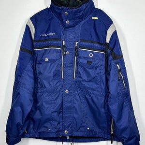 #2641 Couloir Men's Navy, Full Zip Hooded Ski Jacket Size  44
