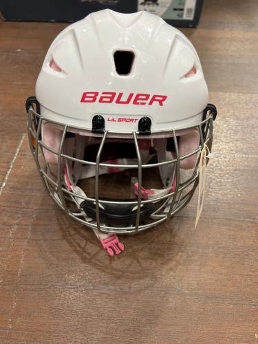 White Youth Bauer Lil Sport Helmet (Used)
