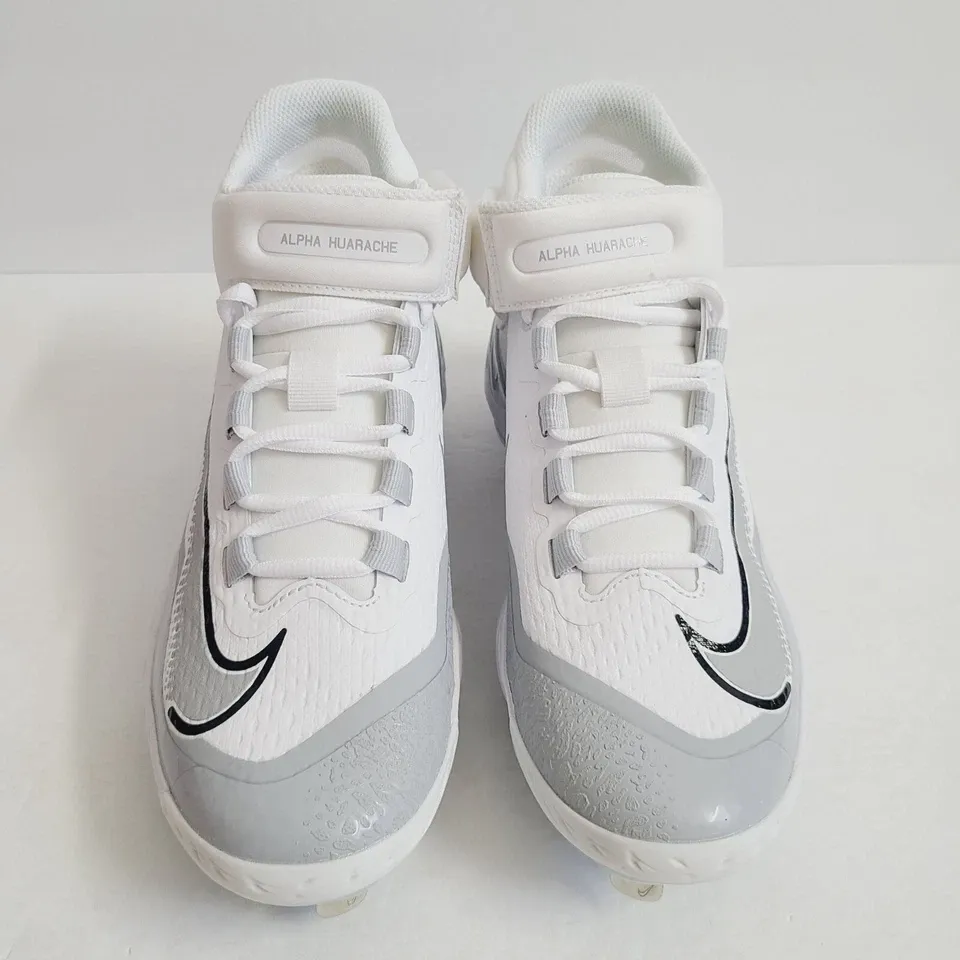 NEW Nike Alpha Huarache Elite 4 Mid Baseball Cleats FD2744-102 Size 7 White Gray s-l400.jpg main image 3