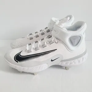 Nike Alpha Huarache Elite 4 Mid Baseball Cleats FD2744-100 Size 8 White