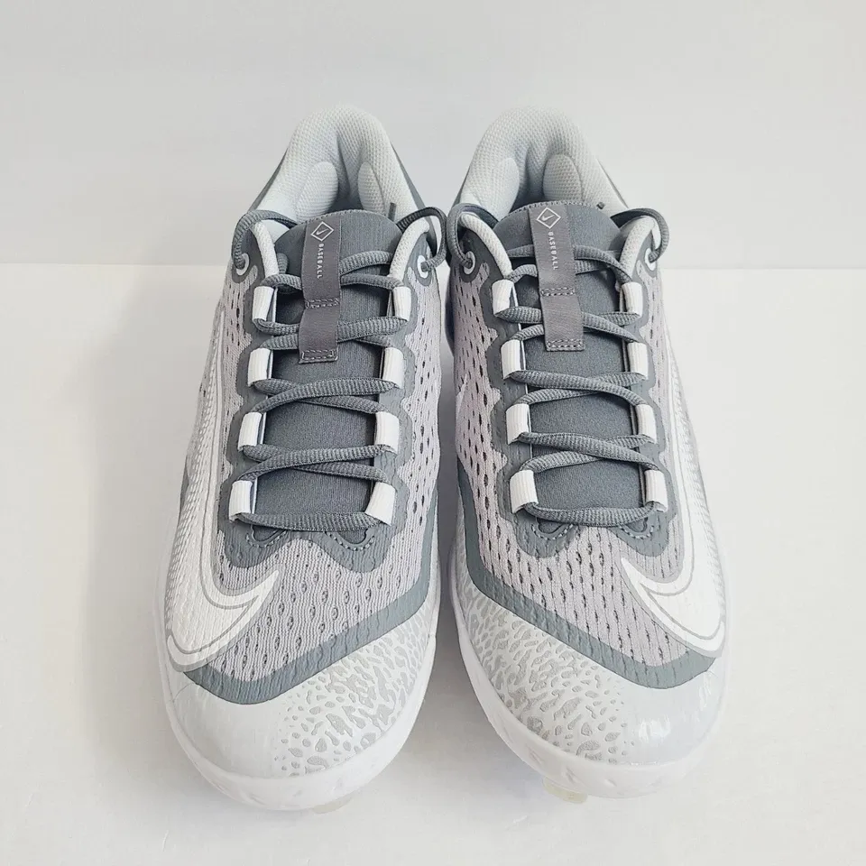 Men Sz 11.5 Nike Baseball Cleats Alpha Huarache Elite 4 Low (DJ6521-012) New Nike Alpha Huarache Elite 4 Low Baseball Cleats Gray Metal  main image 3