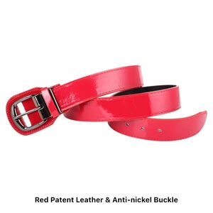 Red Adjustable Adult Leather Baseball Belt