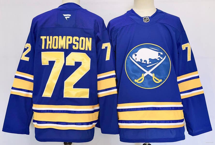 Buffalo Sabres 72 Tage Thompson Purple Ice Hockey Jersey size 52