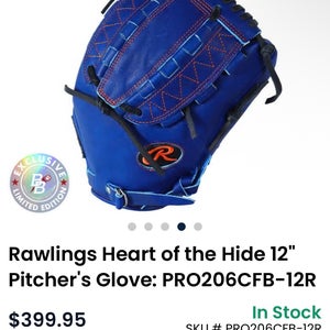 Rawlings heart of the hide, Pitchers glove
