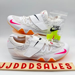 Nike Pole Vault Elite Track & Field Jumping Spikes White AA1204-101 Men Sz 10.5  New