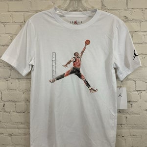 95C900-001 Basketball Youth Short Sleeve T-Shirt White L Large