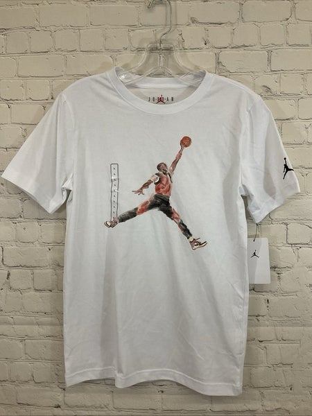 95C900-001 Basketball Youth Short Sleeve T-Shirt White L Large