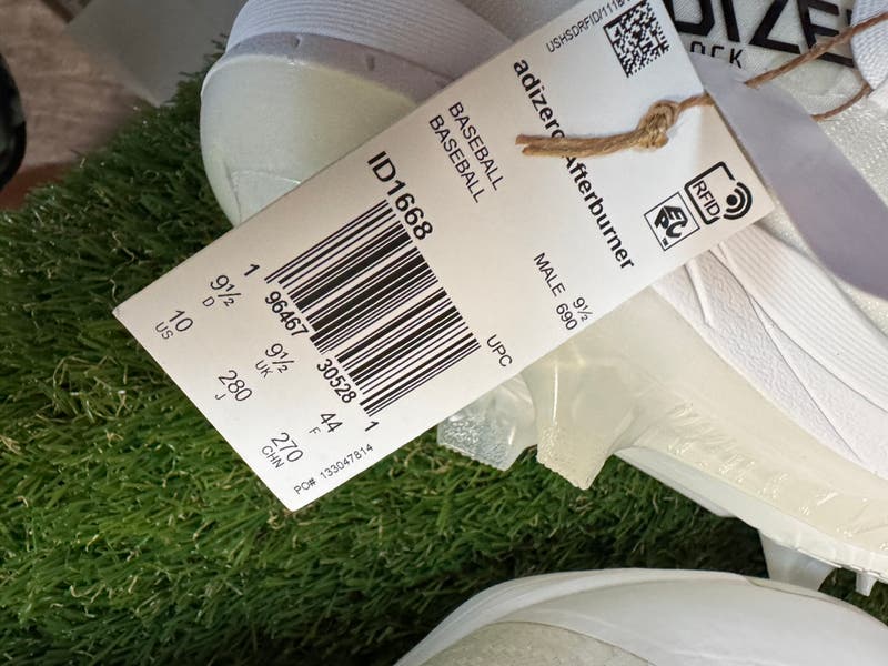 SOLD* Adidas Adizero Afterburner 9 NWV TPU White Baseball Cleats