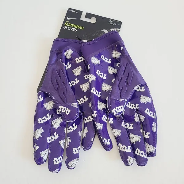 Nike Superbad 6.0 Football Gloves NCAA TCU DX5299-503 Size 3XL