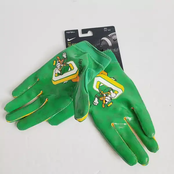 Nike Superbad Football Gloves NCAA Oregon Ducks Disney Donald