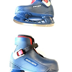 Used Bauer 10/11 Boys Softboot Skate Navy Blue Adjustable 11860-S000290316